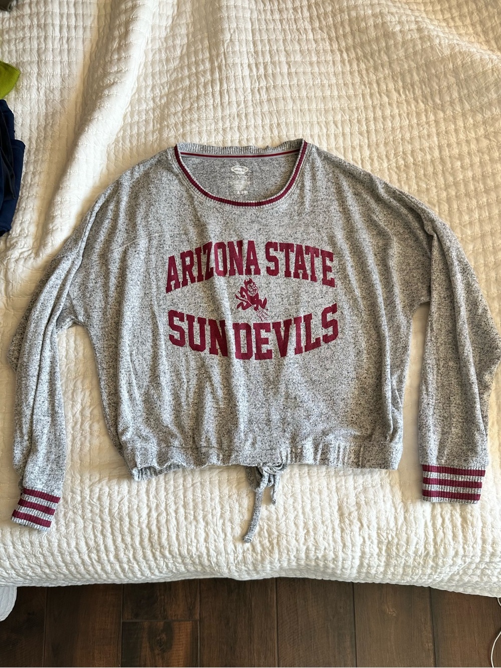 Arizona State University Sun Devils Gray Cropped Sweatshirt